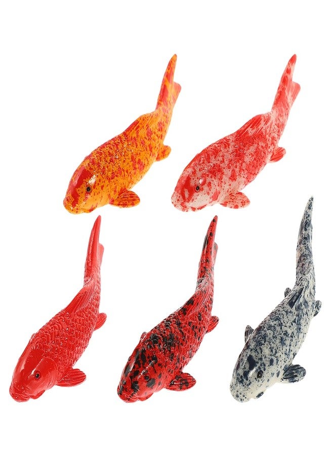 CIYODO 5Pcs Small Fake Koi Fish Decorations for Aquarium Fish Tank Decor Realistic Artificial Ornaments for Home Office Terrarium DIY Miniature Statue - Image 1